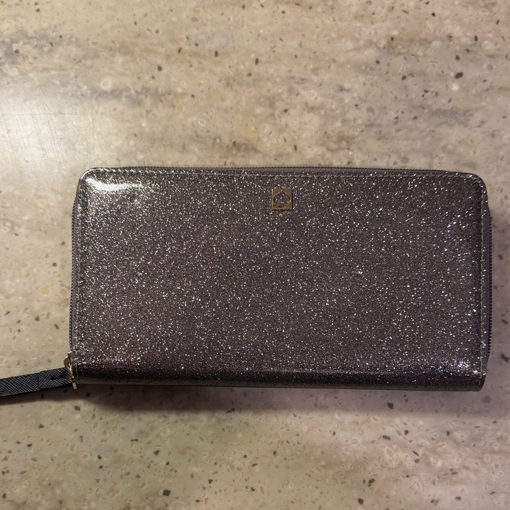 Kate Spade Glitter Wallet in Silver